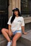 Ecru “Active” Printed Oversize Combed Cotton T-Shirt – Minimal Sporty Stylish Design - 2