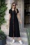 New Season Women's Short-Sleeved Open-Collar Front-Zipper Flared Midi Viscose Holiday Dress - 2