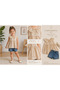 Cappadocia Ki̇ds Girl's 2-Piece Set Floral Patterned Blouse & Denim Shorts - 6