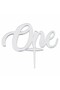 One Cake Topper (Gold Silver Plexiglass) One Cake Decoration 1St Birthday Plexiglass Gold Silver Cake Topper Decoration - 3
