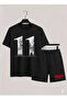 Stranger Things Printed 100% Cotton Crewneck Children's T-Shirt-Shorts Two-Piece Set