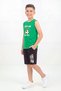 Zero Sleeve Round Neck Print Detailed Boys' Top and Bottom Set - 2