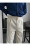 Men's Relaxed Fit Pleated Fabric Trousers Old Money Style High Waist Draped Pants - 2