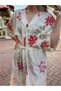 Cream Color Snowflake Motif Kimono - 3