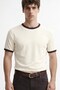 Ecru Contrast Collar Men's T-Shirt - 2