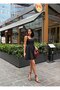Thick Strapped Waist Corset Detailed Balloon Skirt Mini Dress - 4