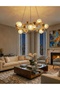 Modern Lighting, Modern chandelier, Gold Color, D:55,H:100 cm, Suitable for Living room, bed room, kitchen, Adjustable height - 6