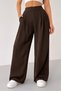 Women's Trousers Scuba Crepe Fabric Elastic Waist Pocketed Pleated Wide Leg Palazzo Trousers - 4
