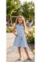 Girl's Summer Striped Dress 100% Cotton Sleeveless Belted Casual Stylish Combination 5-6-7-8 Years Old - 4