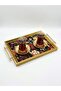 Digital Printed Glass Serving Tray – Efsun Motif, Metal Handle 46X28 cm - 4
