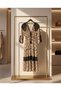 Bohemian Patterned Midi Dress with Tassel Detail – Cream Black Ethnic Pattern - 4