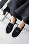 Mote Women's Genuine Leather Suede Ballerinas Black - 2