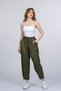 Women's Summer Khaki Orielle Elastic Waist Ankle Length Trousers Stylish Daily Comfortable 30388