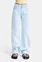 Women's Baby Blue 3S6-103 Loose Fit Special Wash Design Denim Jean - 2