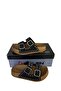 Black Double Buckle Soft Orthopedic Daily Slippers with Staple Detail - 3