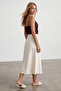 Brown Degaje Collar Rope Strap Sandy Fabric Blouse Alc-X13448 - 4