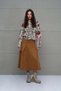 Brown Flounce Midi Skirt 18208 - 2