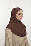Practical Hijab Sandy Shawl - Ready-To-Wear Turban Hijab Scarf Prayer Cover - Brown - 3