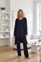 New Season Navy Blue Summer Flounced Short Sleeve Special Design 100% Cotton Maternity Pajama Set