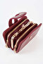 Women's Gonca Claret Red 3-Compartment Small Size Zipper and Snap Closure Handbag and Shoulder Bag - 2