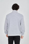 Men's Half Zipper Printed Sweat - Gray - 2