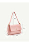 Wrinkled Textured Pink Shk302 Faux Leather, Single Compartment with Snap Fasteners, Hand, Arm and Shoulder Bag - 7