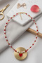 Pearl Crystal Red Heart Design Necklace - 2