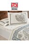 Ivory Blue Cotton Satin Double Duvet Cover Set - 6