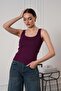 Women's Ribbed Look Thick Strap Basic Blouse Undershirt - 2