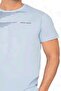 6123 Men's Short Sleeve Crew Neck Pajama Set-Blue - 2