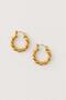 Gold Vintage Spiral Full Hoop Steel Earrings - 2