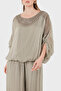 Guipure Detailed Silk Blend Casual Blouse Bluz 690274 - 4