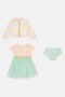Toddlers Girl 3Pcs Graphic Print Dress And Panty with Jacket, Multicolor - 3