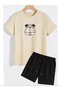Men's T-Shirt Shorts - T-Shirt with Shorts Bottom Top Set Elemek Printed Crew Neck