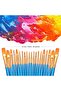 Paint Brushes Set, 2 Pack 20 Pcs Round-Pointed Tip Paintbrushes - 2
