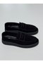 Black Summer Suede Leather Men's Loafer Shoes - Stylish, Flexible, Comfortable, Suede Leather - 8