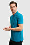 Men's Slim Fit Polo Collar Petrol Basic T-Shirt 50322304-Vr102 - 2