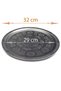 32 cm Stainless Steel Chrome Tray, Round Embossed Serving Plate, Kebab Meatball Pita Lahmacun Presentation Plate - 2