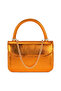 Orange Shiny Crossbody Bag with Detachable Chain Strap