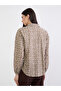 Brown Floral Embroidered Cotton Shirt - 5