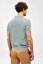 Men's Light Green Slim Fit Slim Fit Polo Collar Plain Short Sleeve Knitwear T-Shirt - 3