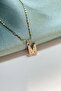 Zircon Stone Minimal Letter Steel Chain Necklace
