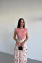 Crew Neck Skirt Chiffon Polka Dot Dress - 3