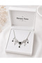 Black Stone Moon and Wing Detailed Heart Necklace Alternative Style Women's Accessory - 3