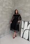 Women's Black Transparent Lace Detailed Tulle Midi Dress --- Nbk4571 - 3
