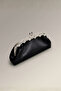 Black Satin Metal Silver Stone Frame Evening Dress Bag - 3