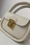 Cream Mini Hand and Shoulder Bag with Gold Buckle, Stylish Crossbody Bag - 2
