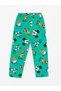Lcw Baby Green Polo Collar Long Sleeve Mickey Mouse Printed Baby Boy Pajama Set - 3
