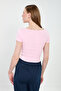 Women's Front Gathered V-Neck Bodysuit - Pink - 5