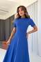 Steel Interlock Fabric Hidden Zipper Dress - Indigo - 3